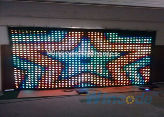 قیمت خوب RGB Tri Color P5 Led Curtain Wall 7 Chs ، پرده فیبر نوری برای سالن های رقص آنلاین