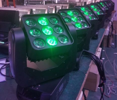 قیمت خوب 9 * 12W LED مینی رنگ شستشوی حرکت سر پیکسل نقشه برداری کنترل روشنایی مرحله آنلاین